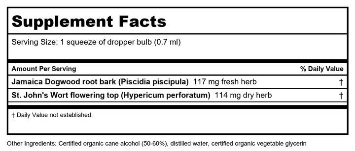 Herb Pharm Willow Blend 1oz - 3 Pack - Supplement Facts panel
