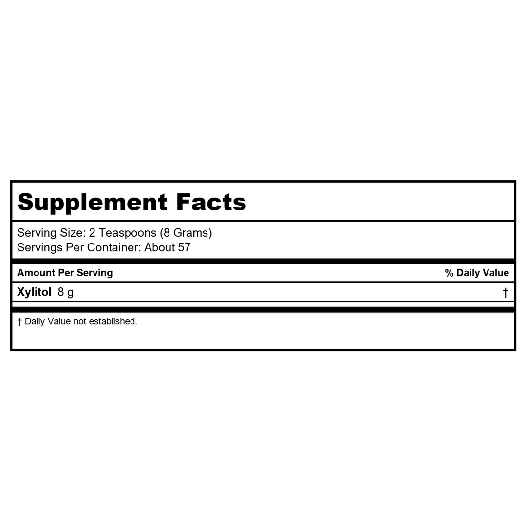 Now Real Foods Xylitol 2.5 Pounds - 6986 - - Supplement Facts panel