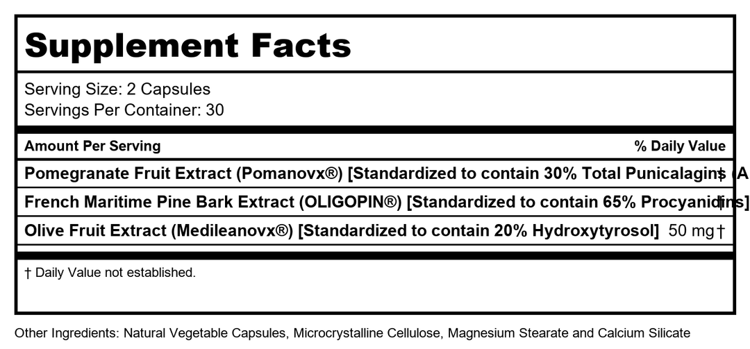 Ortho Molecular Lipitrol OX 60 Capsules - Supplement Facts panel