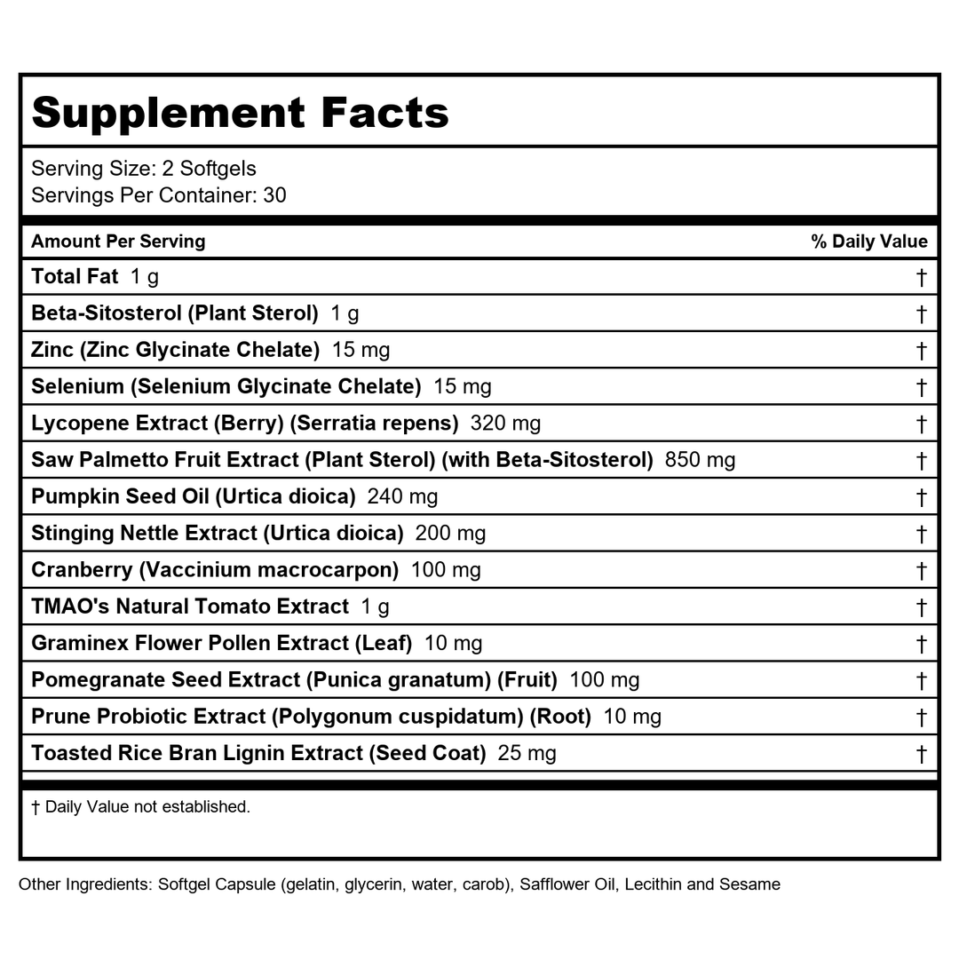 Now Foods Prostate Health Clinical Strength 90 Softgels - 3348 - Supplement Facts panel