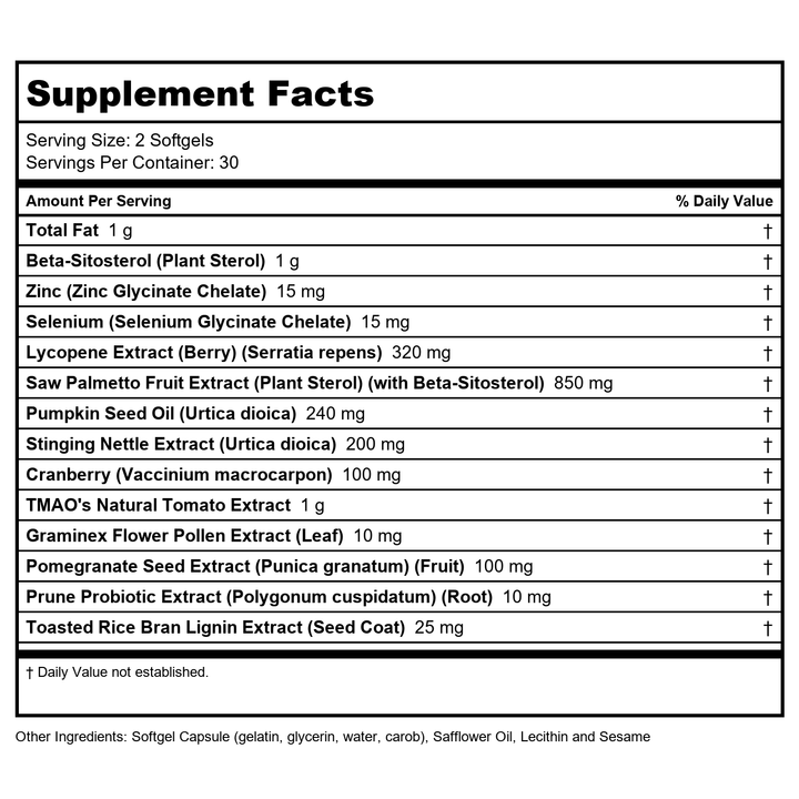 Now Foods Prostate Health Clinical Strength 90 Softgels - 3348 - Supplement Facts panel