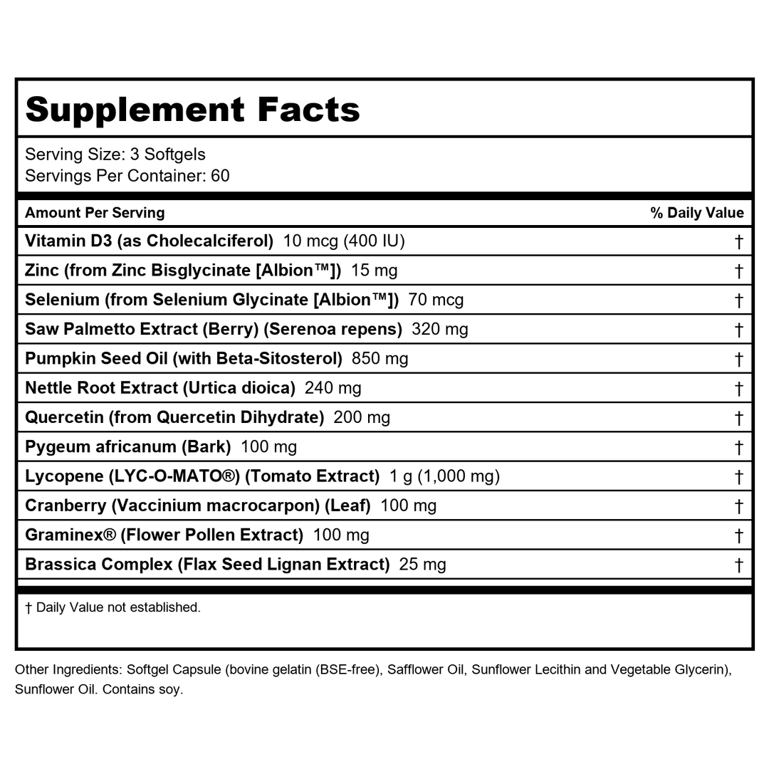Now Foods Prostate Health Clinical Strength 180 Softgels - 3349 - Supplement Facts panel
