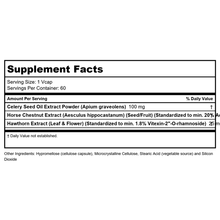 Now Foods Celery Seed Extract 60 Vcaps - 4626 - 3 Pack - Supplement Facts panel