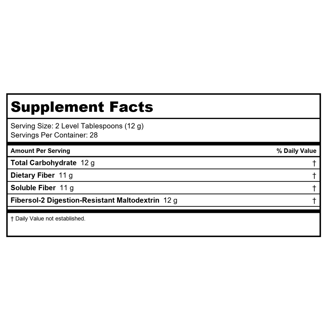 Now Foods Prebiotic Fiber with Fibersol-2 Powder 12oz - 5907 - Supplement Facts panel