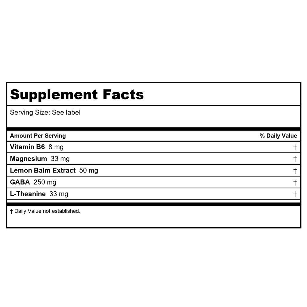 BrainMD Gaba Calming Support 90 Capsules - Supplement Facts panel