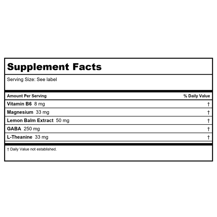 BrainMD Gaba Calming Support 90 Capsules - Supplement Facts panel