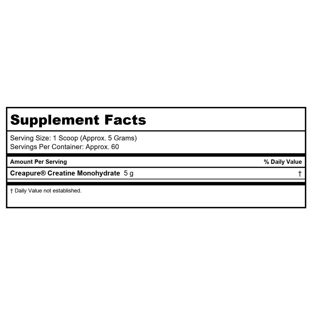 Klean Athelete Creatine 11.1 Ounce - Supplement Facts panel