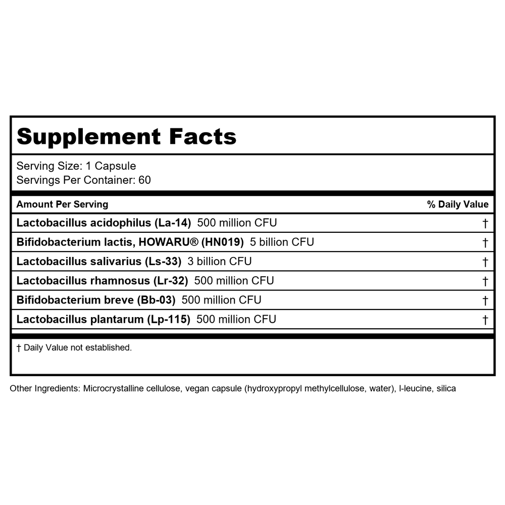 Vitanica Flora Symmetry 60 Vcaps - Supplement Facts panel