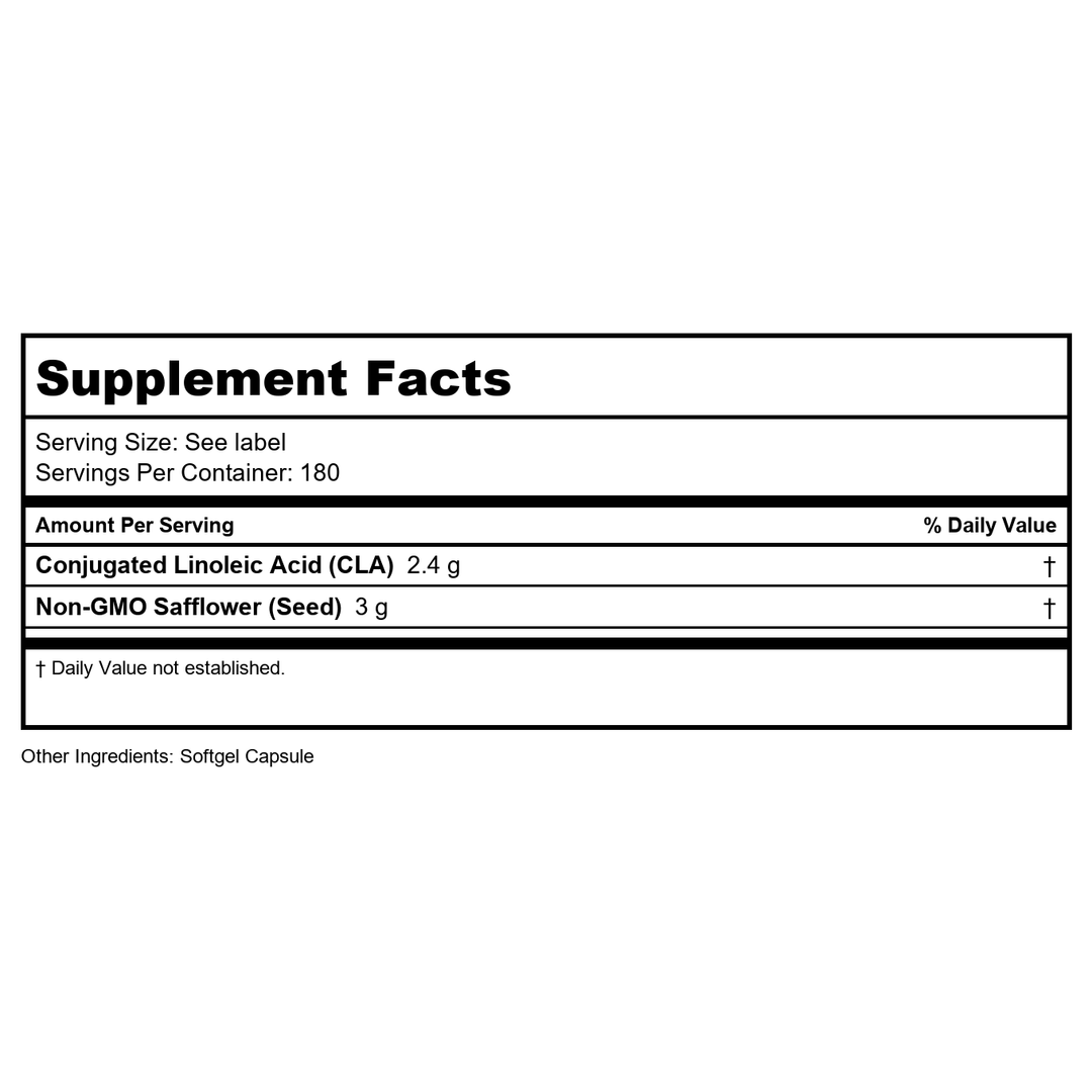 Now Foods CLA Conjugated Linoleic Acid 800 mg 180 Softgels - 1728 - Supplement Facts panel