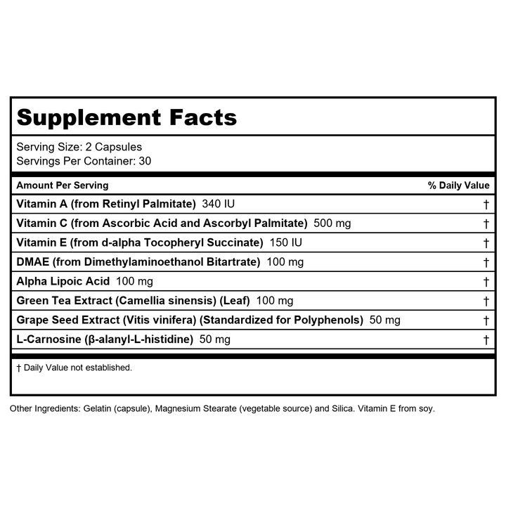 Now Solutions Wrinkle Rescue 60 Vcaps - 3367 - Supplement Facts panel