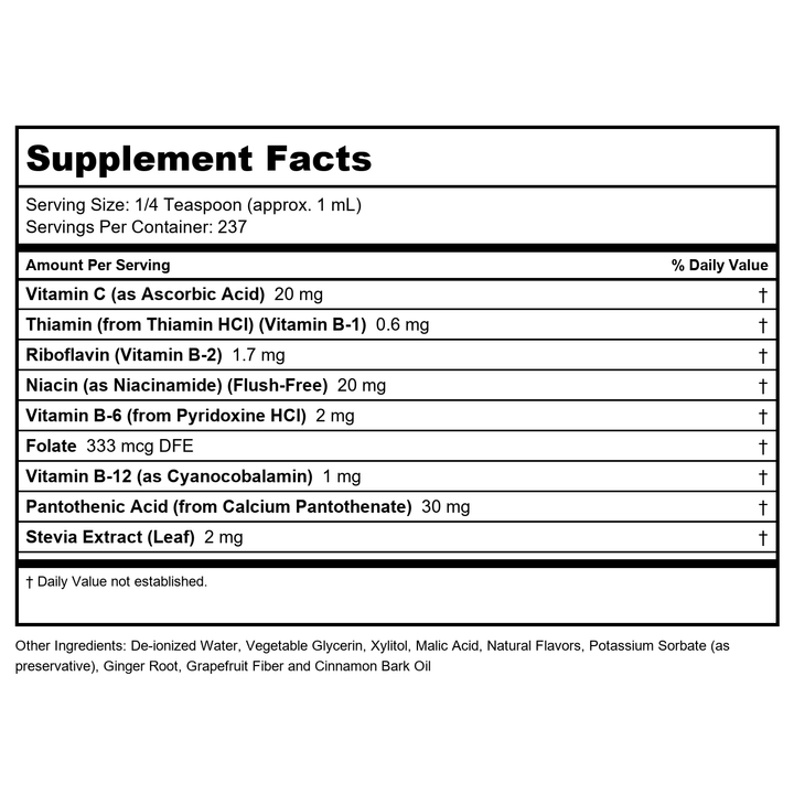 Now Foods Vitamin B-12 Complex Liquid 8oz - 0465 - Supplement Facts panel