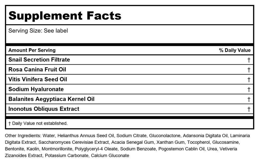 Immunocologie Super 7 Elixir 1oz - Supplement Facts panel