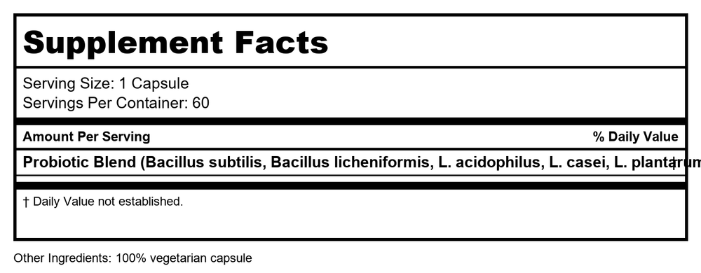 Enzyme Science Stem Xcell Pro 60 Capsules - Supplement Facts panel