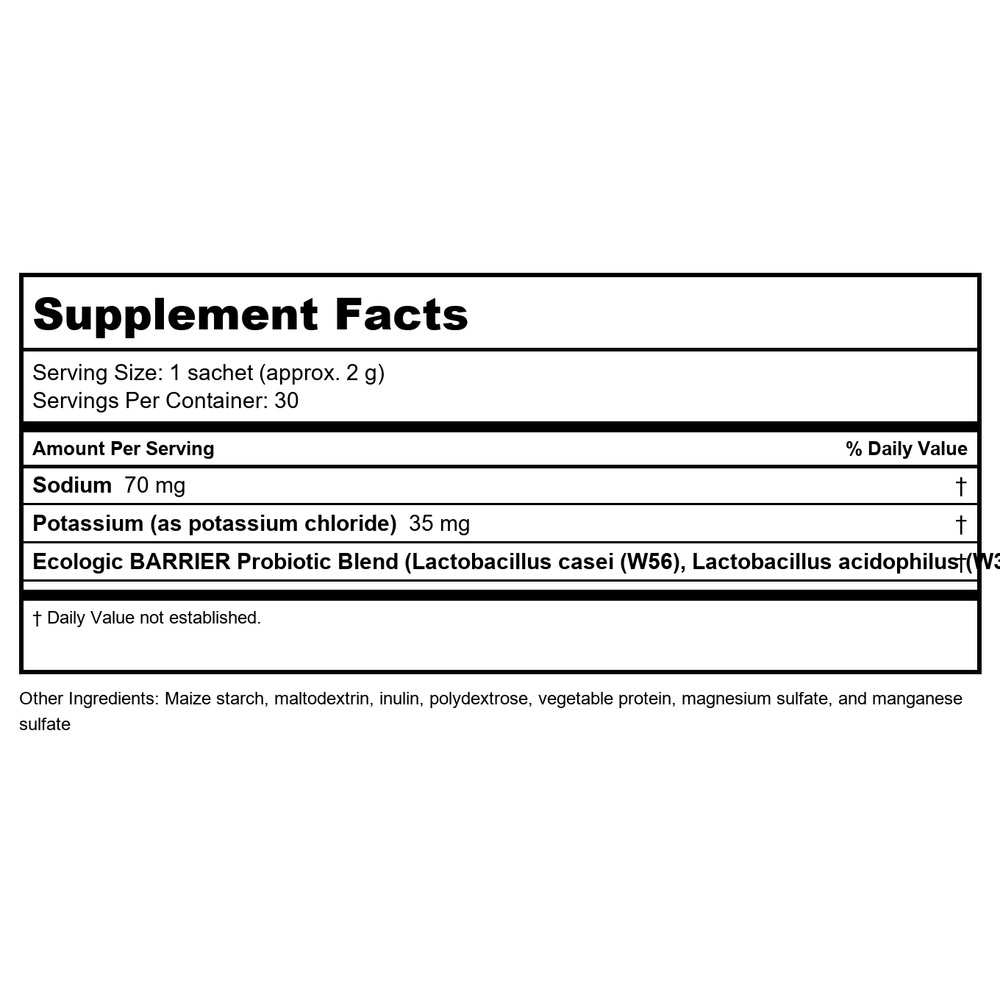 Klaire Labs Target gb-X 30 Sachets - Supplement Facts panel