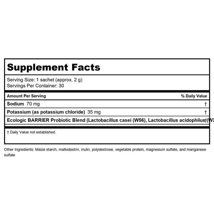 Klaire Labs Target gb-X 30 Sachets - Supplement Facts panel