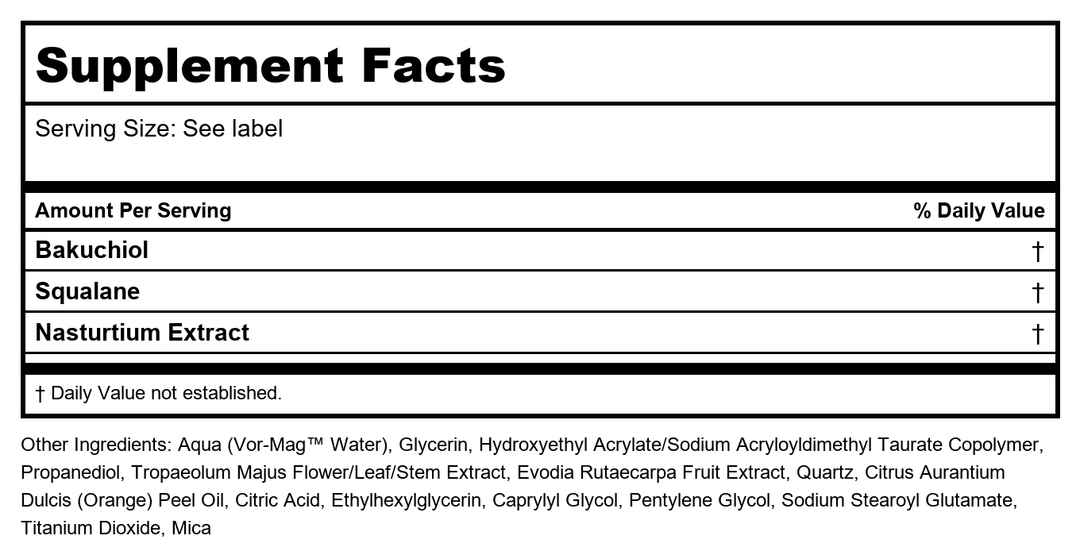 Heritage Aura Glow Lavender 8oz - Supplement Facts panel