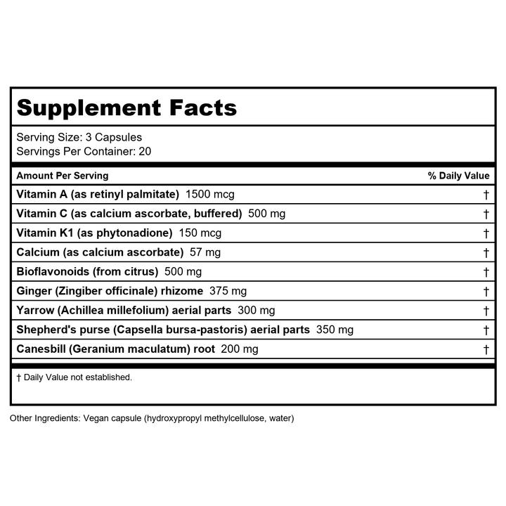 Vitanica ThyroFem 60 Vcaps - Supplement Facts panel