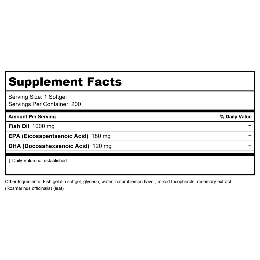 Now Foods Omega-3 Molecularly Distilled 200 Fish Softgels - 1648 - Supplement Facts panel