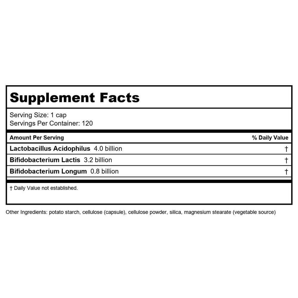 Now Foods 8 Billion Acidophilus & Bifidus 120 Vcaps - 2932 - Supplement Facts panel