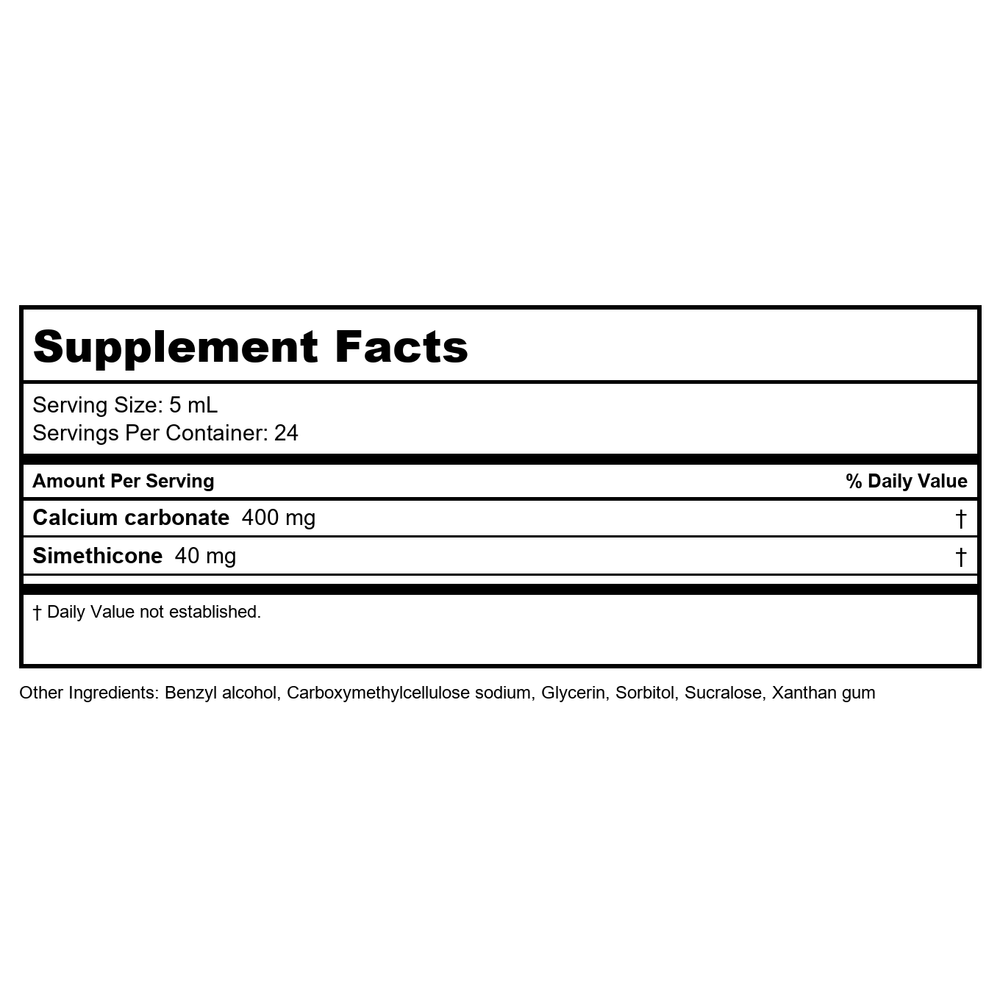 Mountain Meadow Kids Licorice Tummy Aid 4oz - Supplement Facts panel
