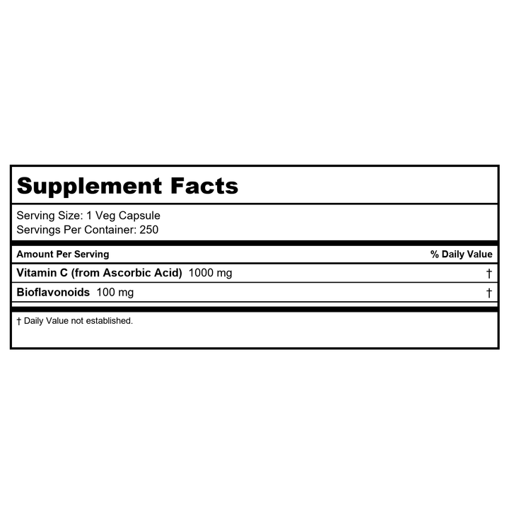 Now Foods Vitamin C-1000 100 Vcaps - 0690 - Supplement Facts panel