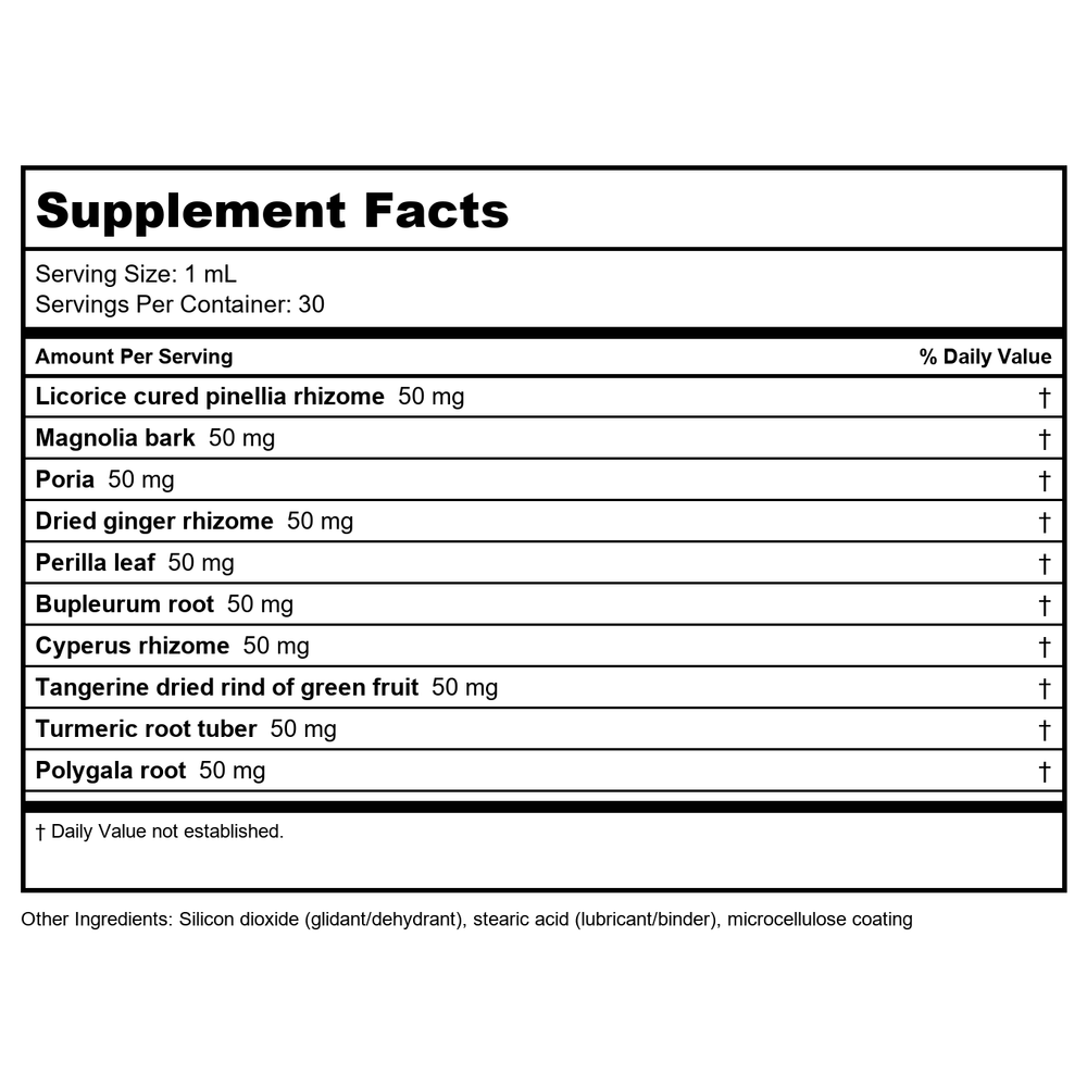 Kan Herb Traditionals Augmented Plum Pit Qi 1 oz - Supplement Facts panel