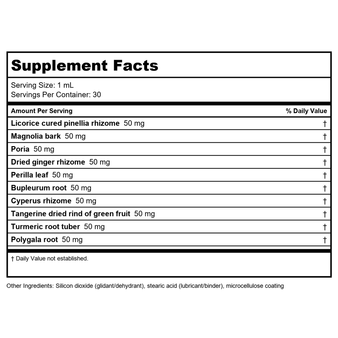 Kan Herb Traditionals Augmented Plum Pit Qi 1 oz - Supplement Facts panel