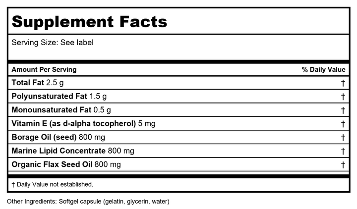 Cardiovascular Research EPA-625 90 Softgels - 2 Pack - Supplement Facts panel