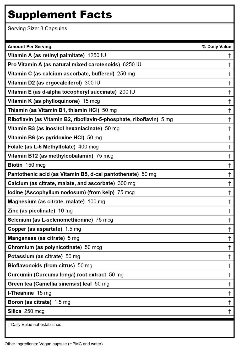 Vitanica Mid-Life Symmetry 50-65 180 Vcaps - Supplement Facts panel
