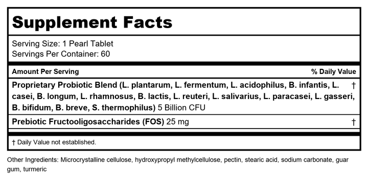 Hyperbiotics PRO-15 Probiotics 60 Pearls - Supplement Facts panel