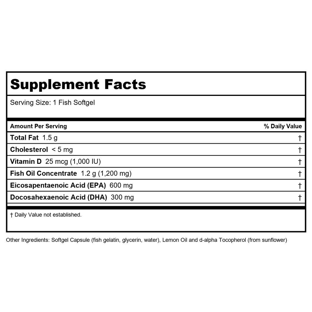 Now Foods Ultra Omega 3-D Fish Gelatin 90 Fish Softgels - 1663 - Supplement Facts panel