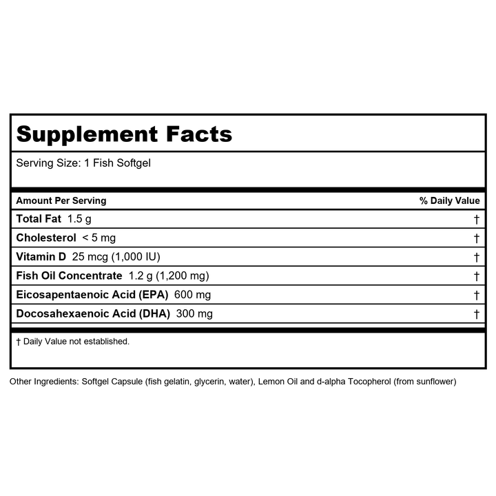 Now Foods Ultra Omega 3-D Fish Gelatin 90 Fish Softgels - 1663 - Supplement Facts panel
