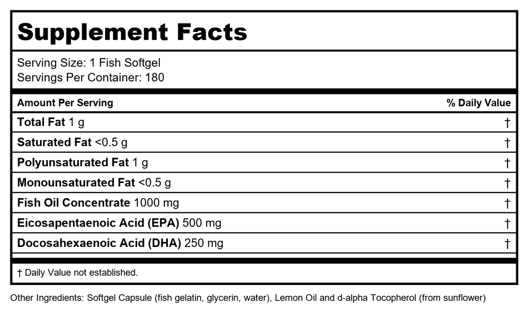 Now Foods Ultra Omega 3-D Fish Gelatin 180 Fish Softgels - 1664 - B004CW5YUI - Supplement Facts panel
