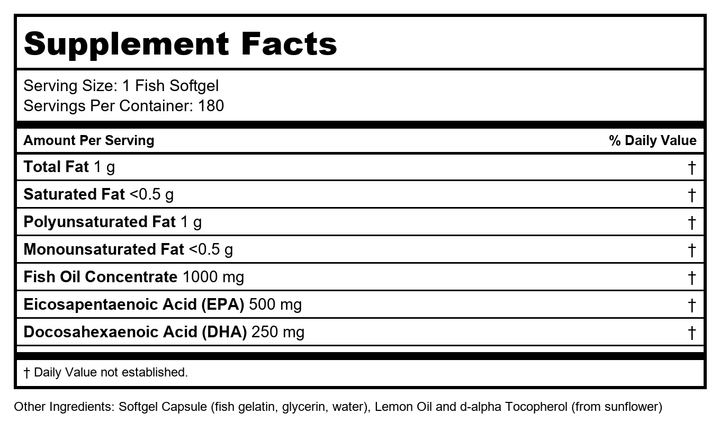 Now Foods Ultra Omega 3-D Fish Gelatin 180 Fish Softgels - 1664 - B004CW5YUI - Supplement Facts panel