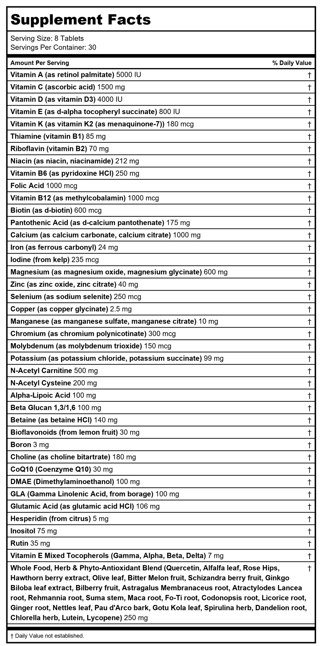 Now Foods Super Nutrition Iron Free Super Immune 240 Tablets - SU206 - Supplement Facts panel