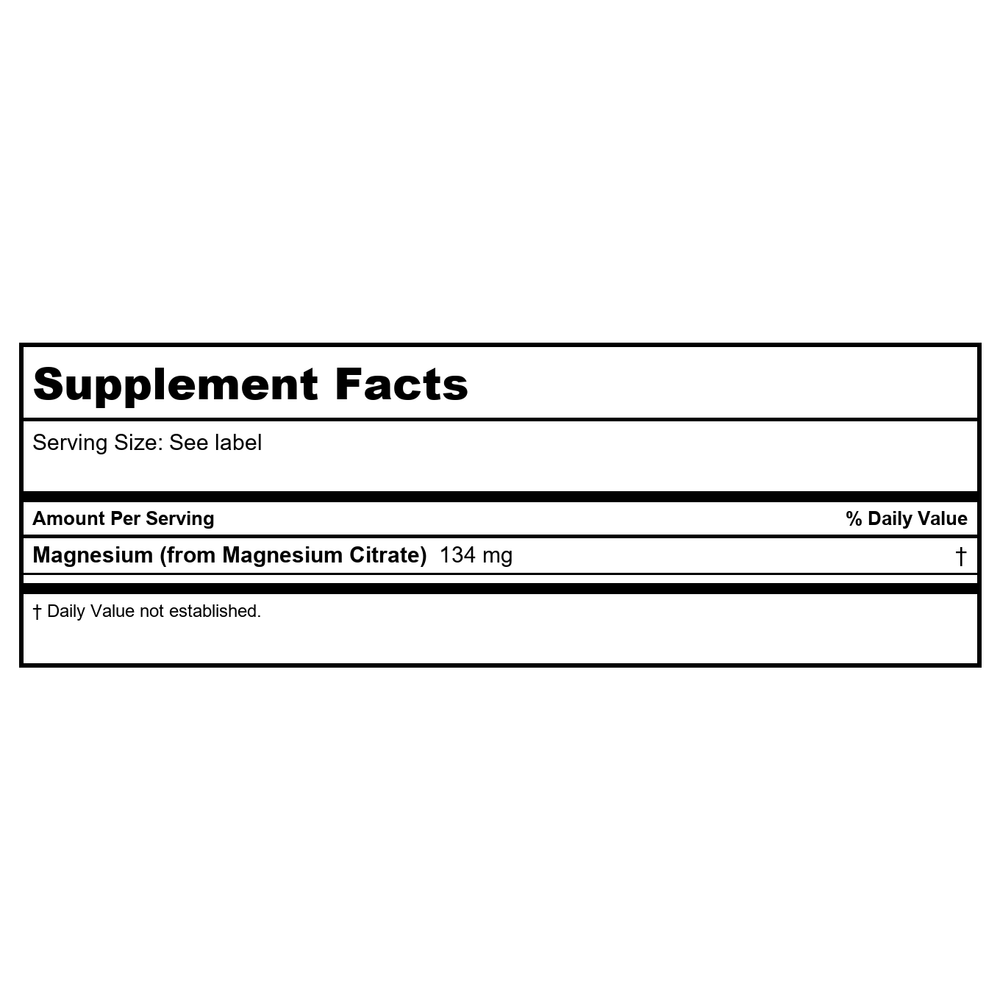 Now Foods Magnesium Citrate 240 Vcaps - 1296 - Supplement Facts panel