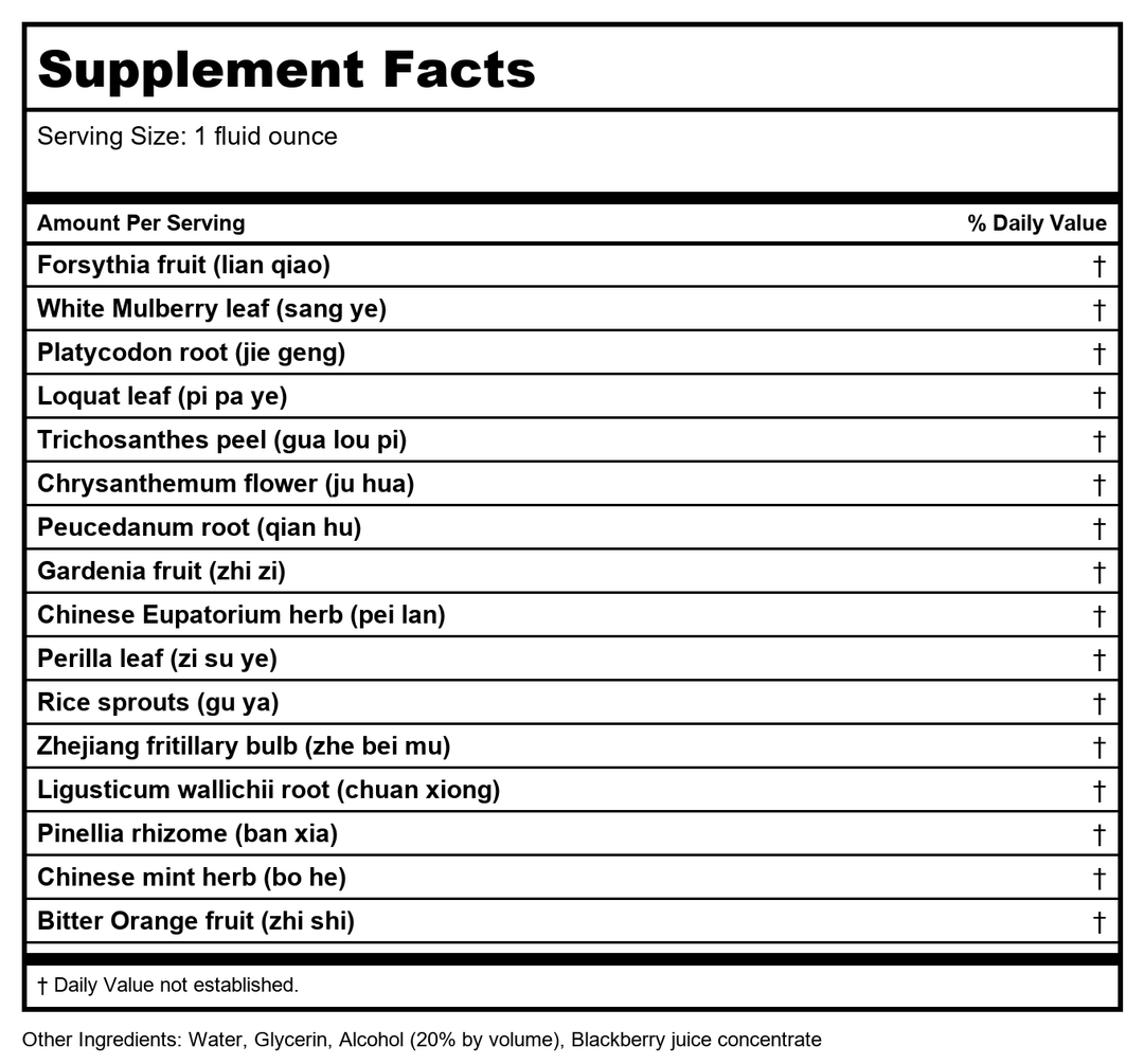 Health Concerns Yin Chao Junior 1oz - B000S97TU2 - Supplement Facts panel