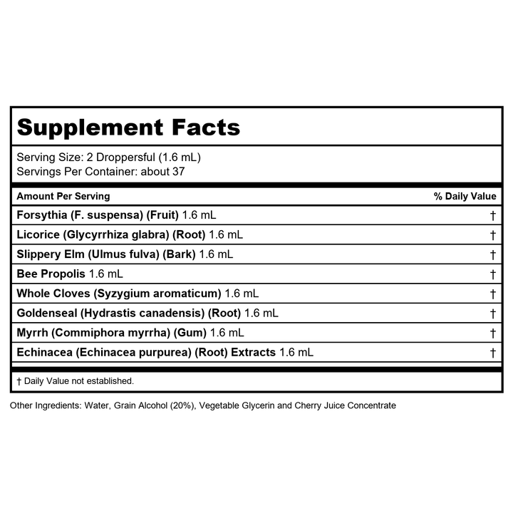 Now Foods Propolis Plus Extract 2oz - 4920 - Supplement Facts panel