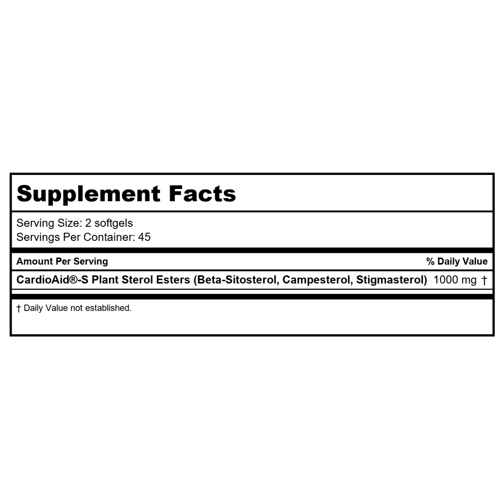 Now Foods Beta-Sitosterol Plant Sterols 90 Softgels - 3078 - Supplement Facts panel