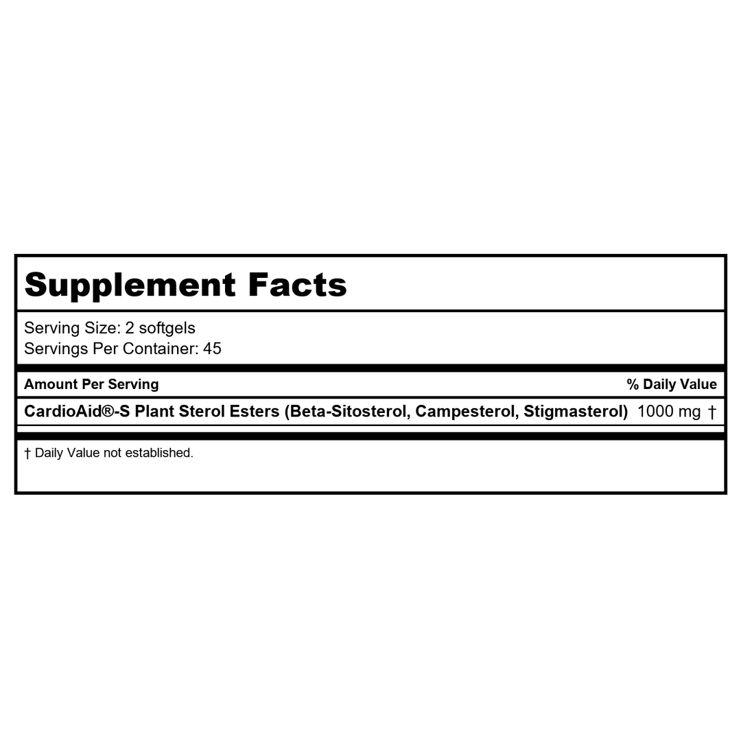 Now Foods Beta-Sitosterol Plant Sterols 90 Softgels - 3078 - Supplement Facts panel