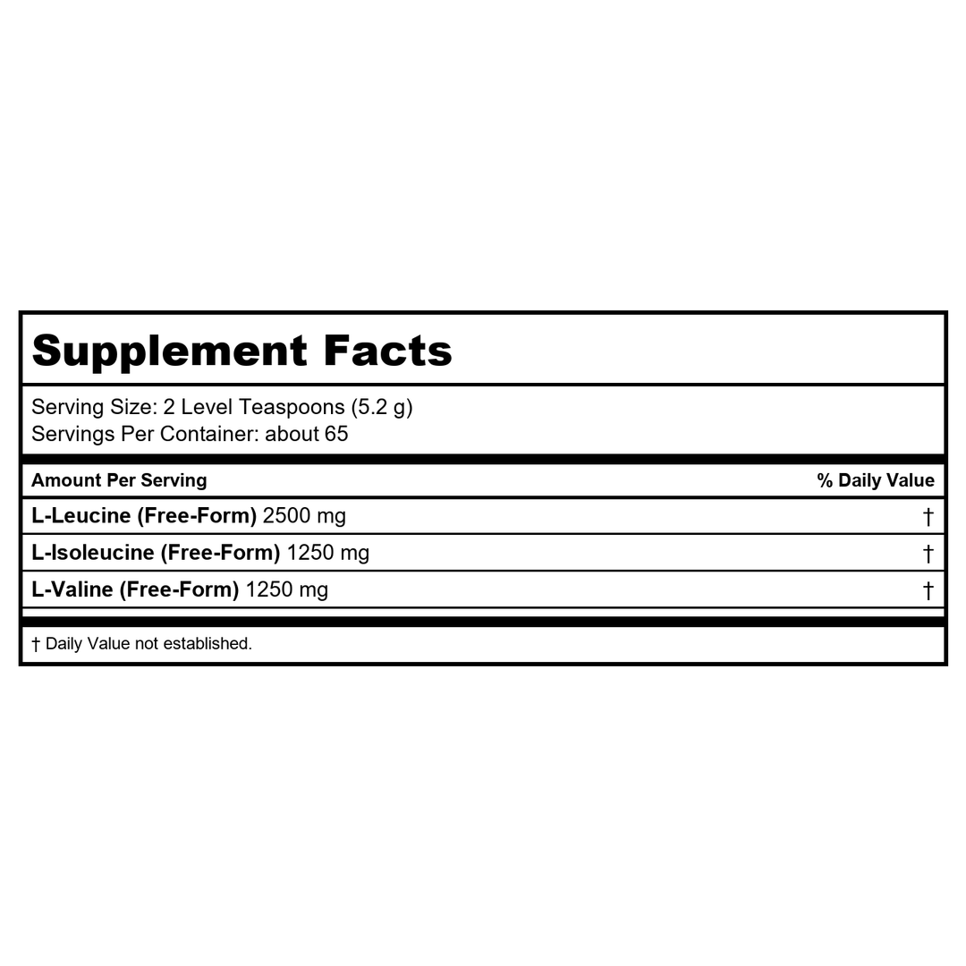 Now Sports Branched Chain Amino Acid Powder 12oz - 0213 - Supplement Facts panel