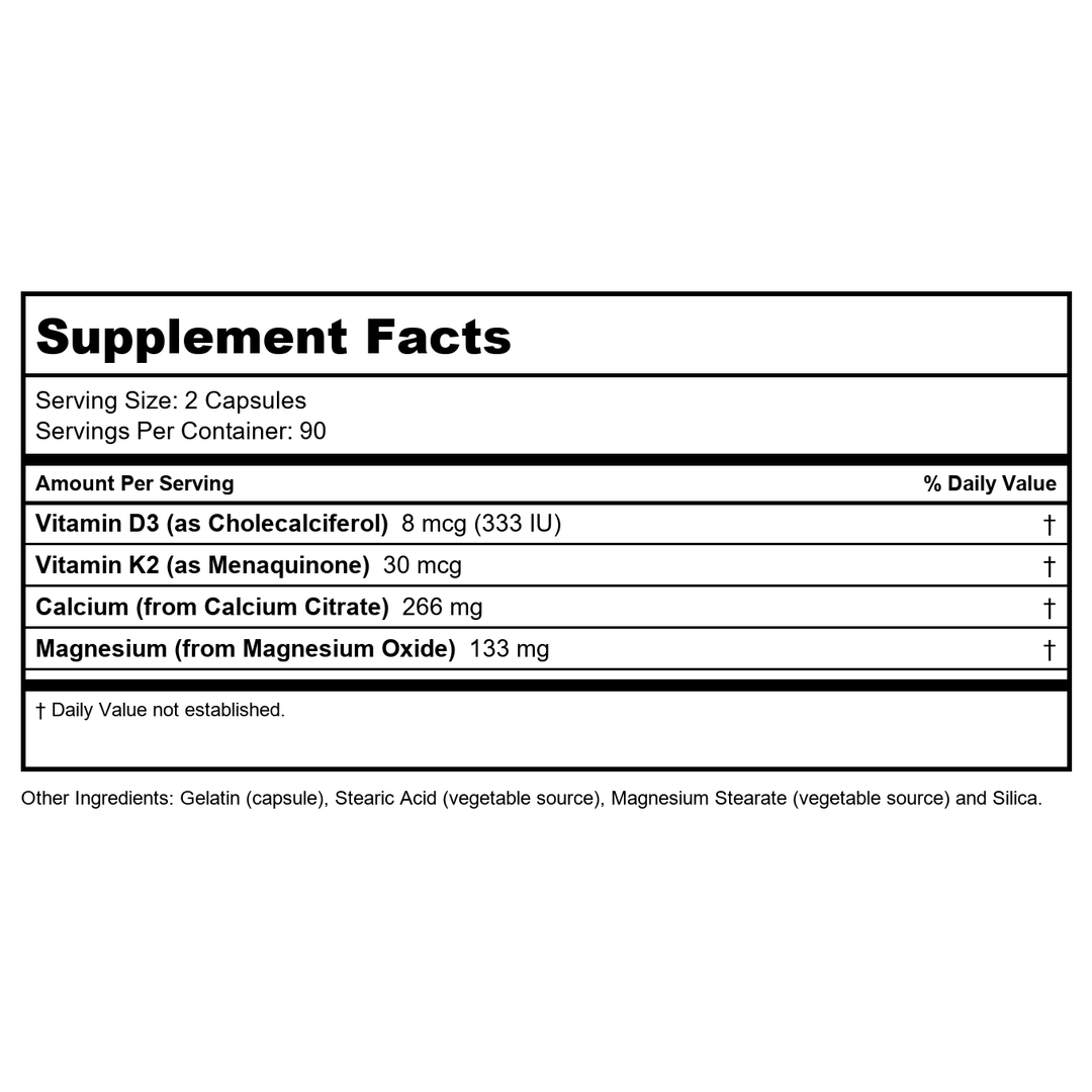 Now Foods Cal-Mag DK 180 Capsules - 1267 - Supplement Facts panel