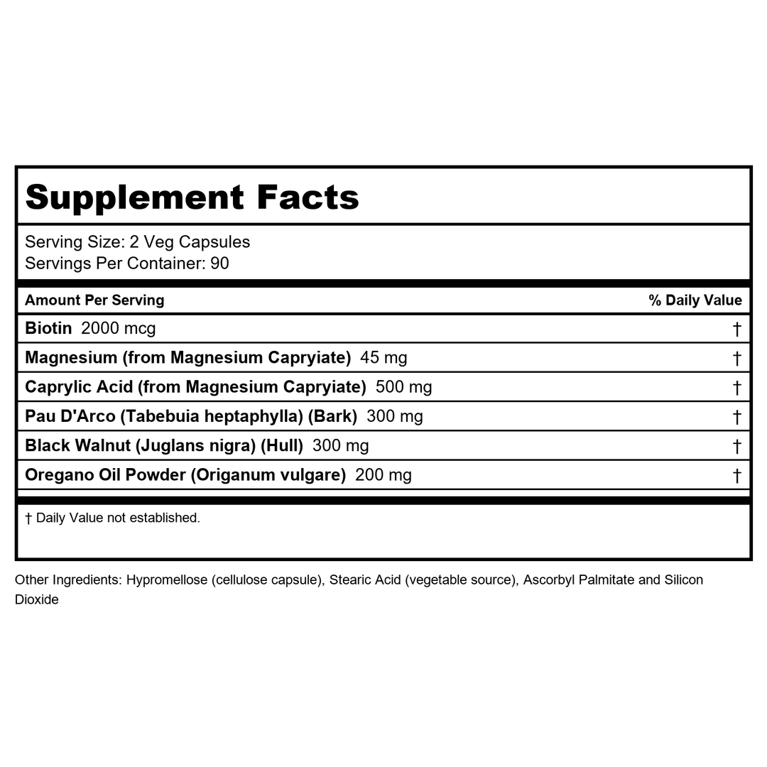 Now Foods Candida Support 180 Vcaps - 3319 - Supplement Facts panel