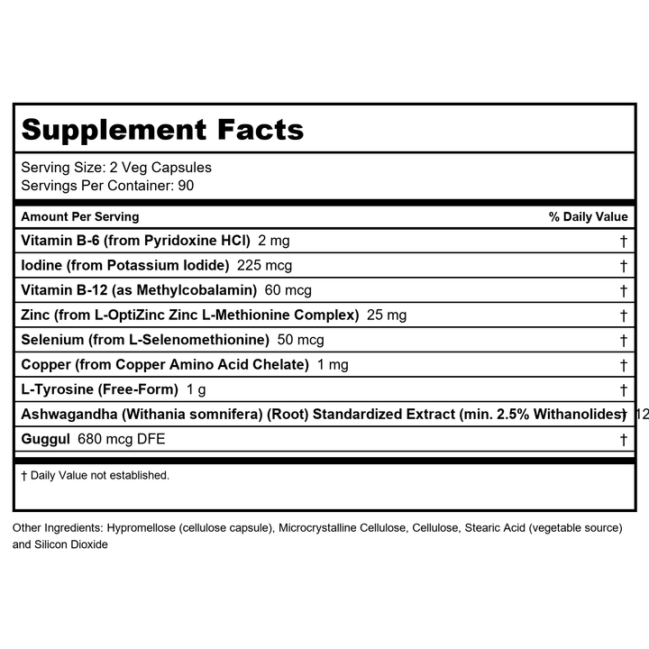 Now Foods Thyroid Energy 180 Vcaps - 3369 - Supplement Facts panel