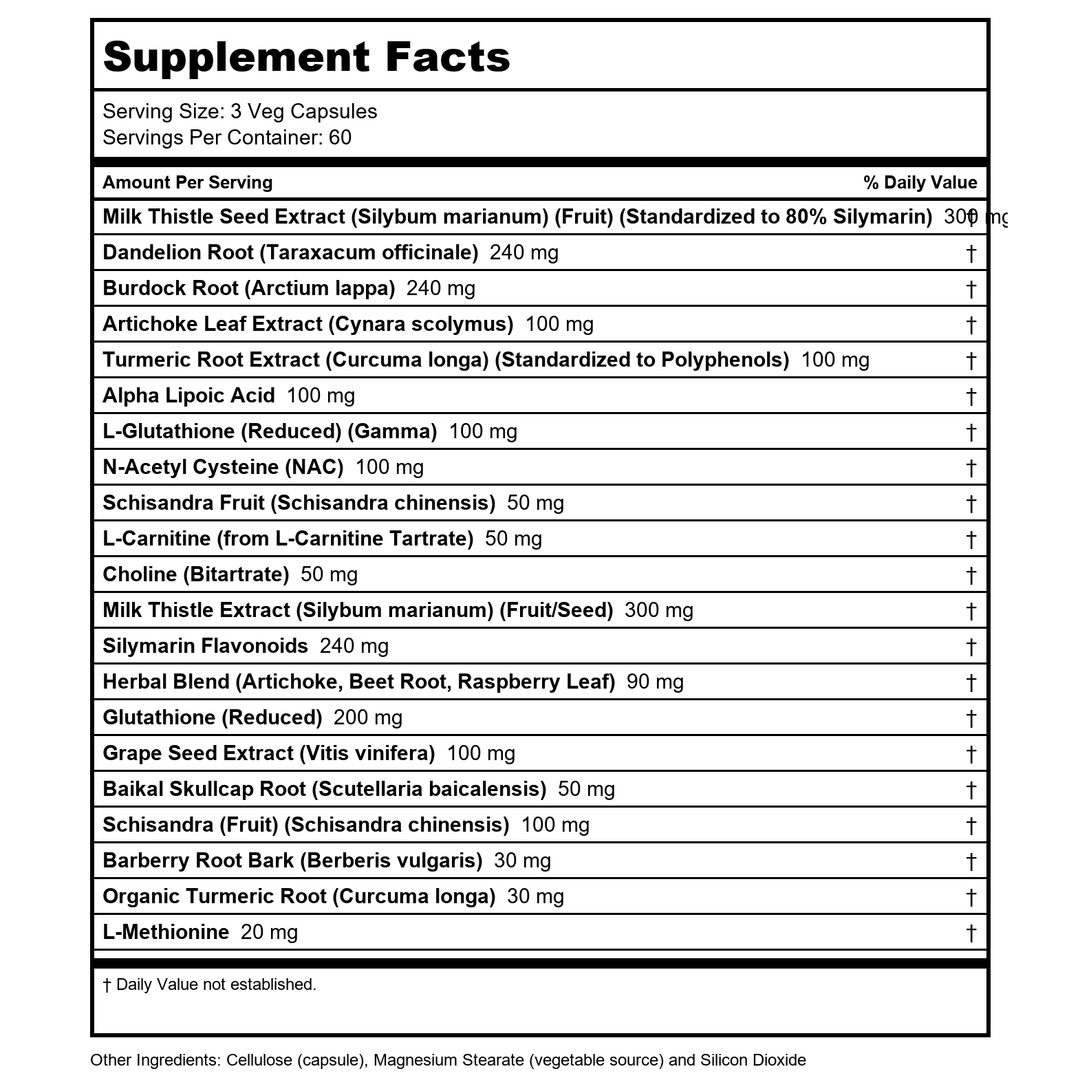 Now Foods Liver Refresh 180 Vcaps - 2449 - Supplement Facts panel