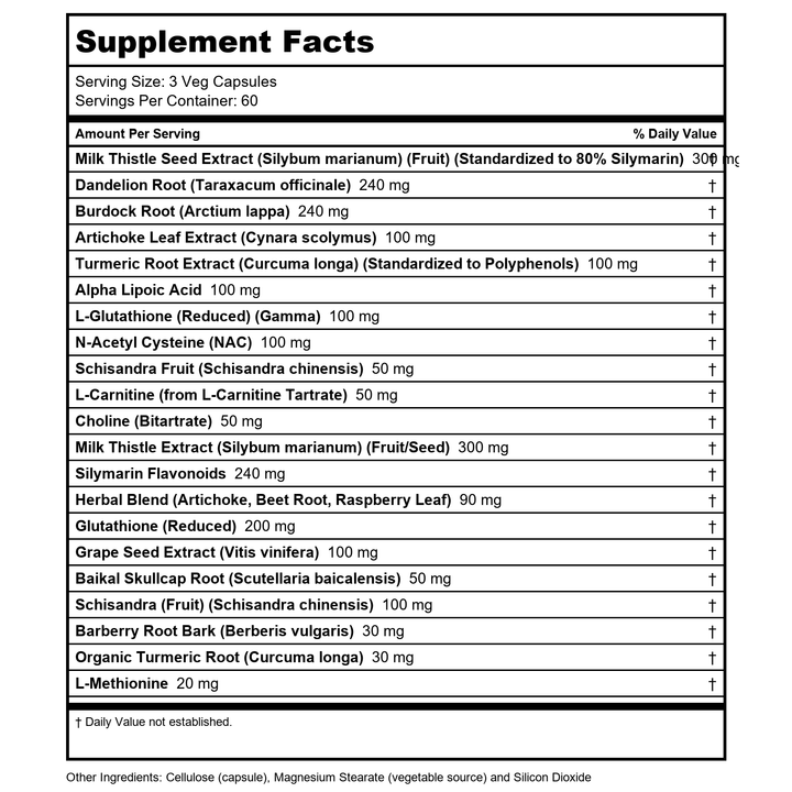 Now Foods Liver Refresh 180 Vcaps - 2449 - Supplement Facts panel