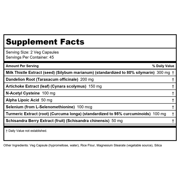 Now Foods Liver Refresh 90 Vcaps - 2448 - Supplement Facts panel
