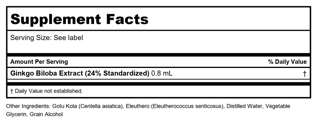 Now Foods Echinacea &amp; Goldenseal Plus 2oz - 4850 - Supplement Facts panel