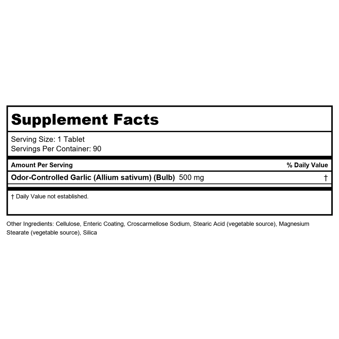 Now Foods Garlic 5000 90 Tablets - 1814 - Supplement Facts panel