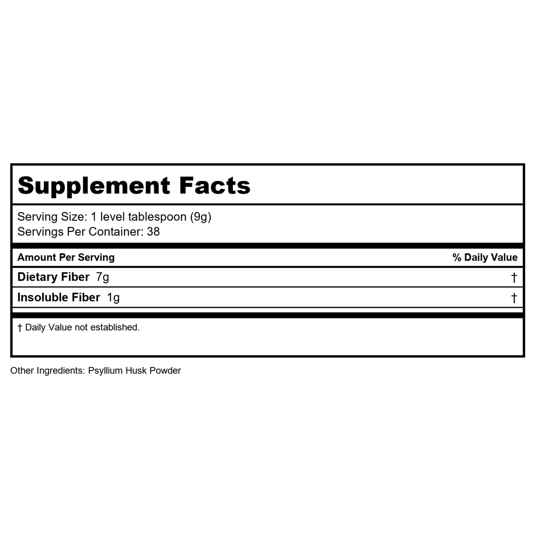 Now Foods Psyllium Husk Powder Vegetarian 12oz - 5975 - Supplement Facts panel